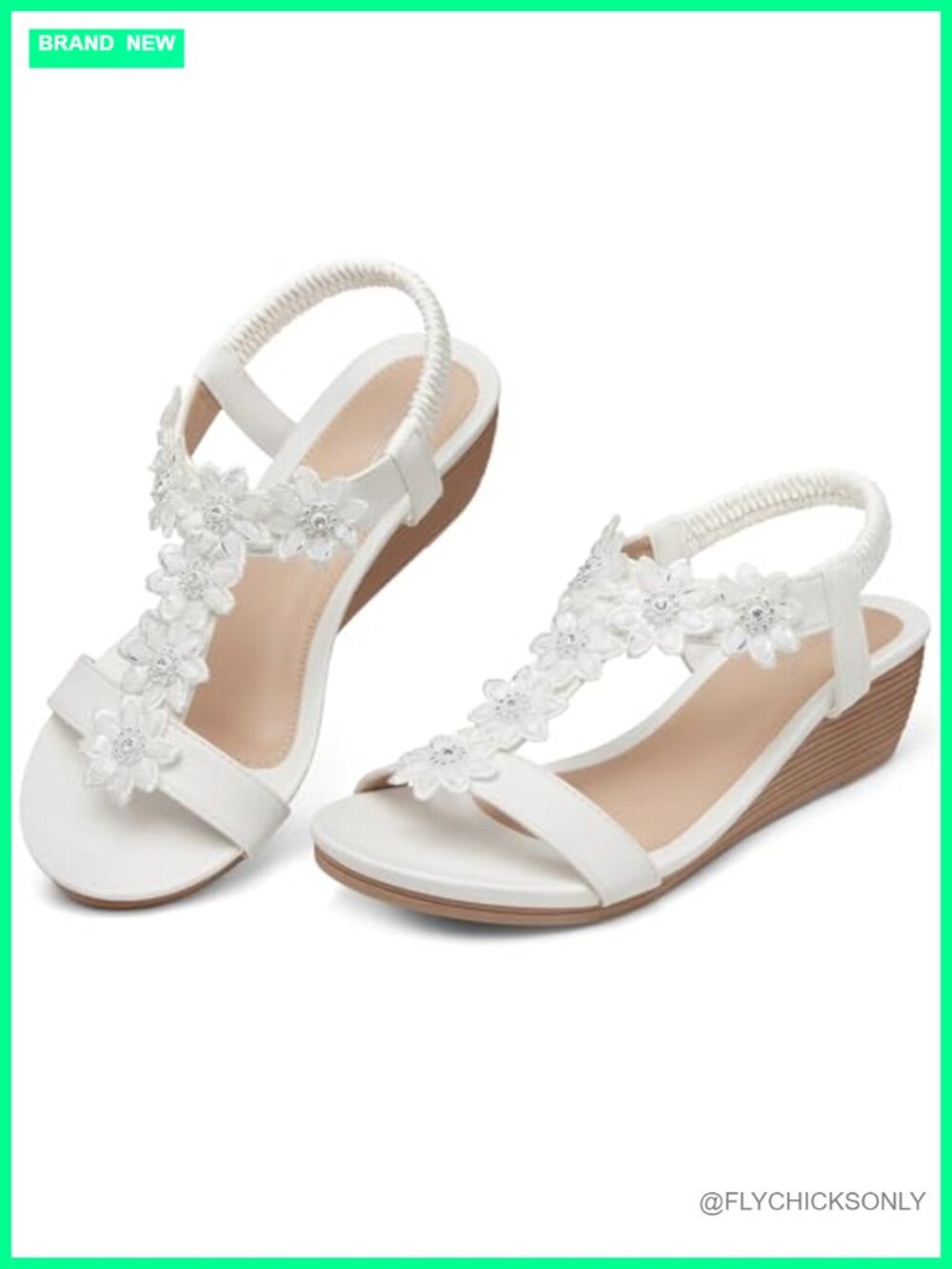 Wedge Sandals with Arch Support Memory Foam Embellished Dressy